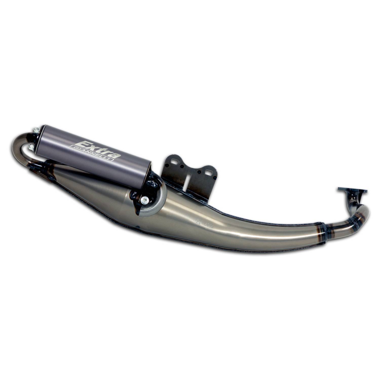 GIANNELLI MARMITTA SCOOTER EXTRA V2 MALAGUTI F10 J.L. 93/01 OMOLOGATA CEE E 13 0239-SIL. ALLUM INIO ANODIZZATO