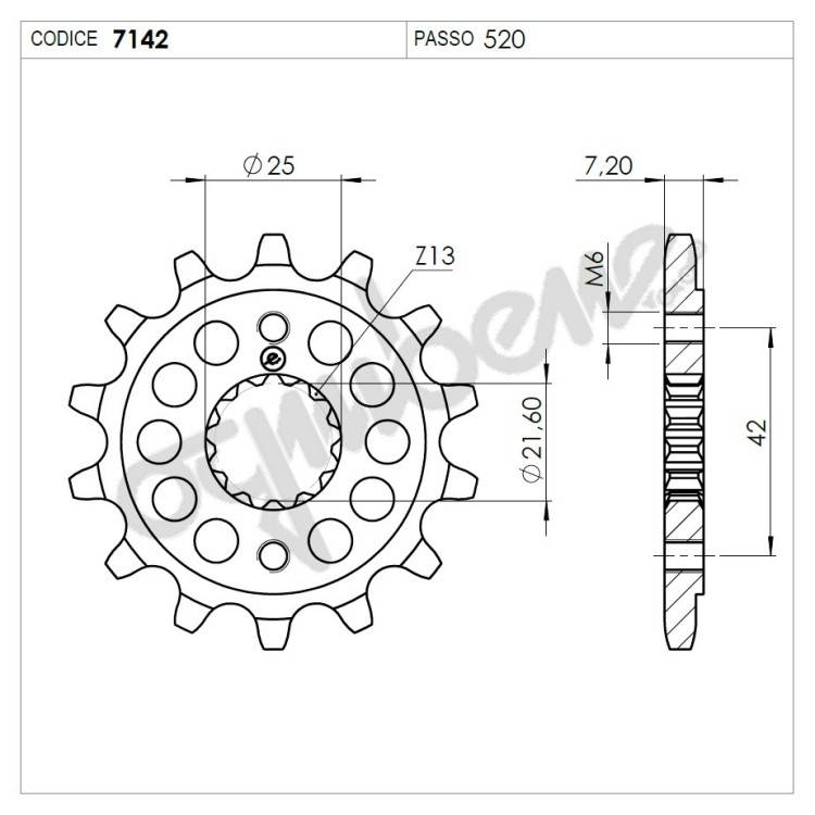 PIGNONE PROFESSIONALE SUZUKI GSXR 600 97 (520) | OGNIBENE | MPN 367142Z16