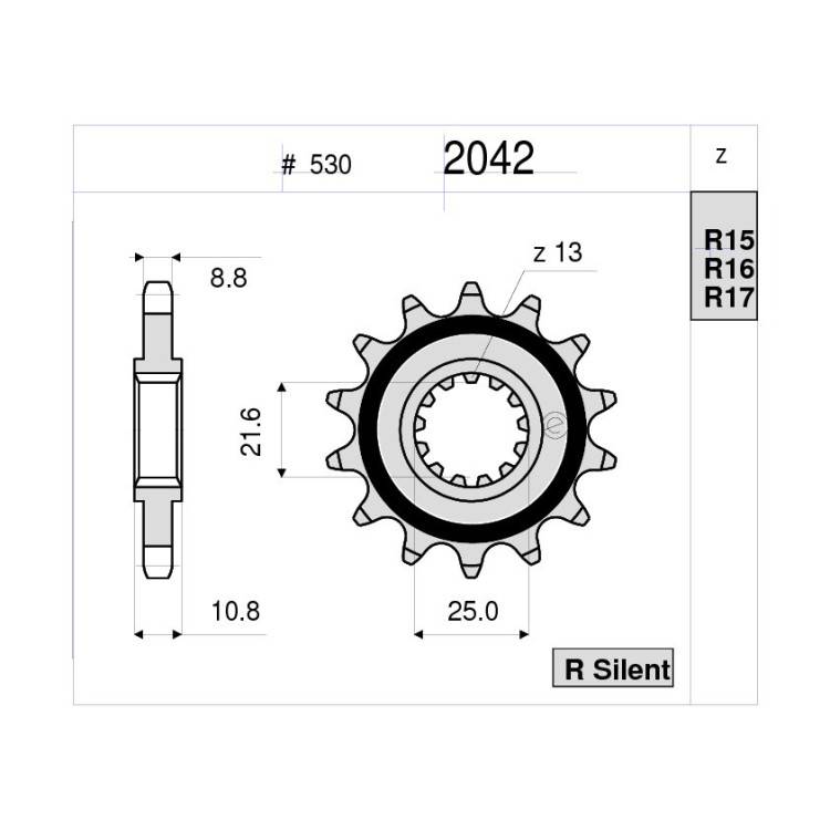 PIGNONE PROFESSIONALE YAMAHA 750 | OGNIBENE | MPN 362042R15