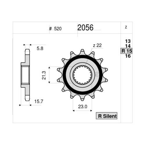 PIGNONE PROFESSIONALE YAMAHA 600 | OGNIBENE | MPN 362056R15