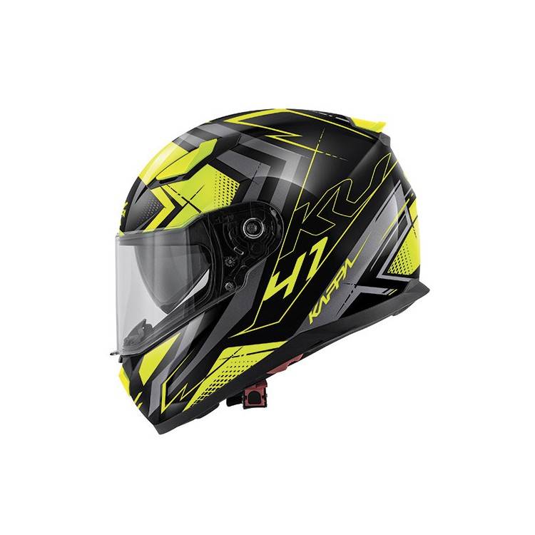 CASCO INTEGRALE KV41 DALLAS NERO LUCIDO TITANIO GIALLO | KAPPA