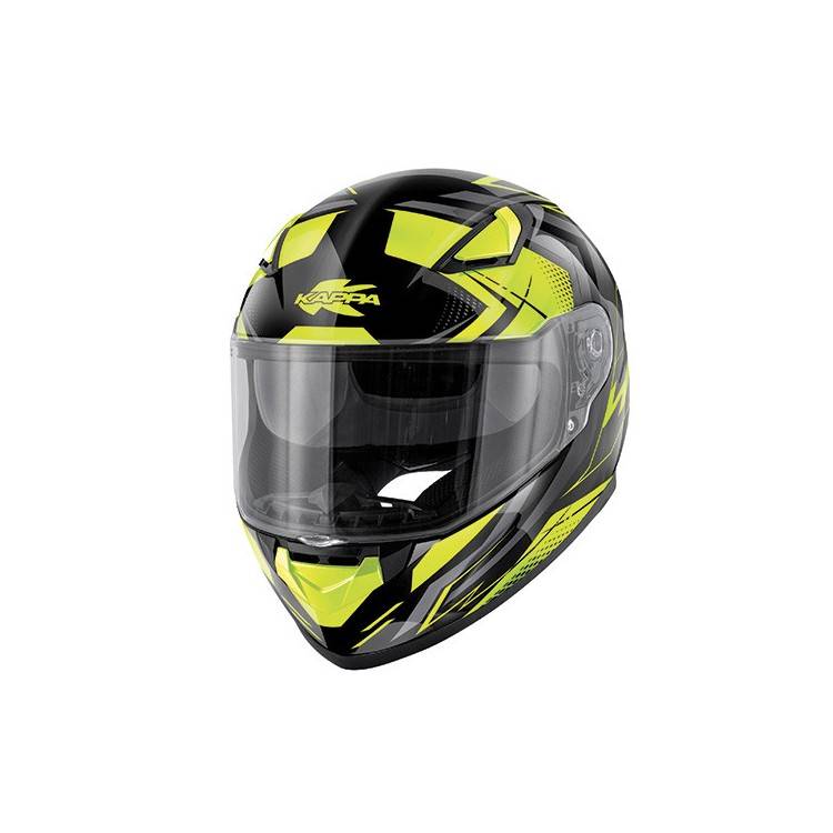 CASCO INTEGRALE KV41 DALLAS NERO LUCIDO TITANIO GIALLO | KAPPA