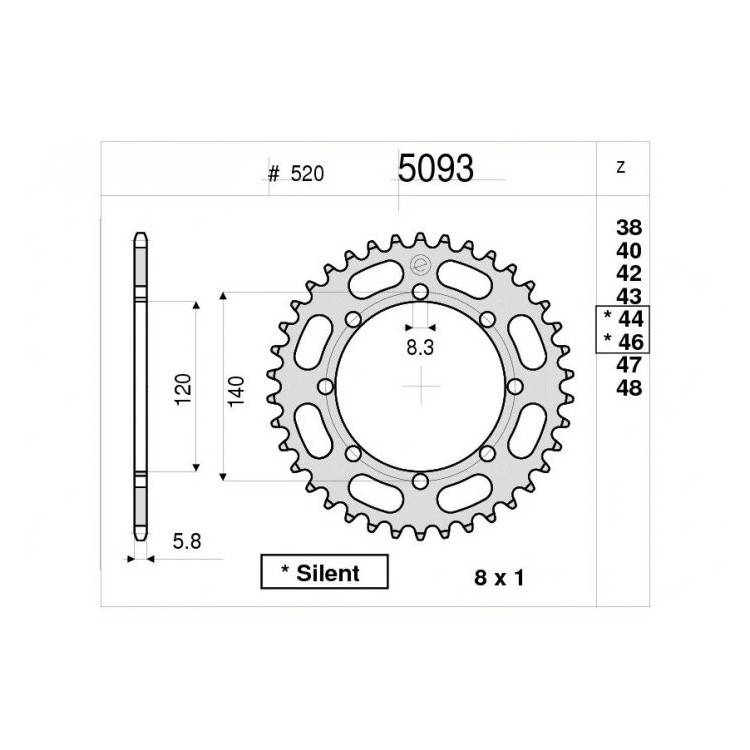 CORONA PROFESSIONALE KAWASAKI 650 | OGNIBENE | MPN 365093R46