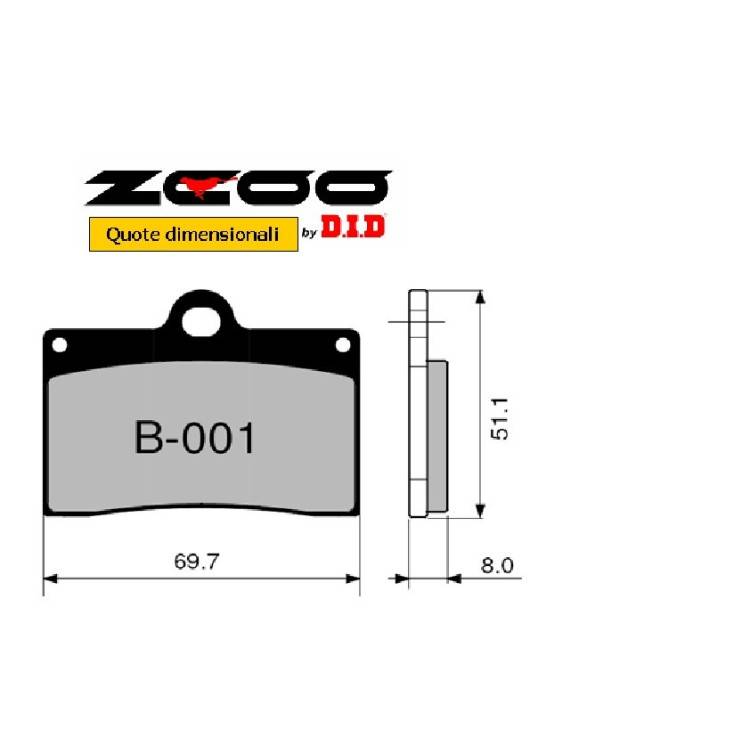 COPPIA PASTIGLIE RACING ZCOO B001 EX C | OGNIBENE | MPN 45B00101