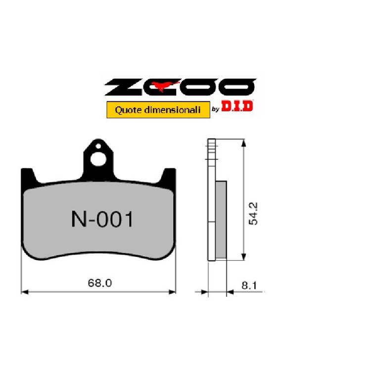 COPPIA PASTIGLIE RACING ZCOO N001 EX | OGNIBENE | MPN 45N00100