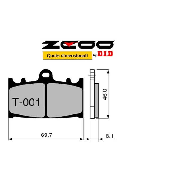 COPPIA PASTIGLIE RACING ZCOO T001 EX | OGNIBENE | MPN 45T00100
