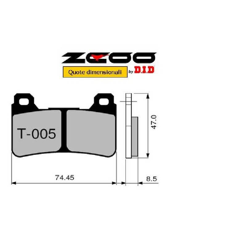 COPPIA PASTIGLIE RACING ZCOO T005 EX | OGNIBENE | MPN 45T00500
