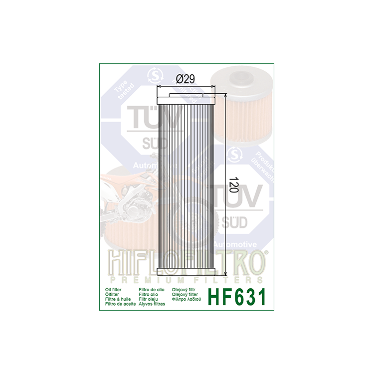 E1763100 HF631 FILTRO OLIO BETA RR ENDURO 350 /400/450/520 10 - HF631 | HIFLO FILTRO |