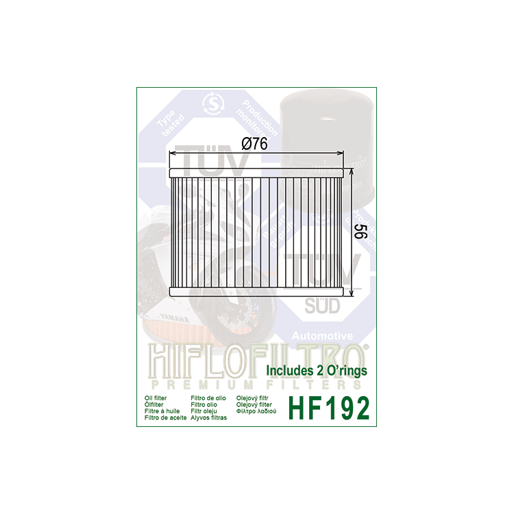 E1719205 HF192 FILTRO OLIO TRIUMPH TIGER 900 91 - 01 SPEED TRIPLE 900 | HIFLO FILTRO |