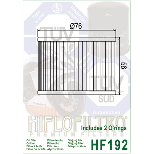 E1719205 HF192 FILTRO OLIO TRIUMPH TIGER 900 91 - 01 SPEED TRIPLE 900 | HIFLO FILTRO |