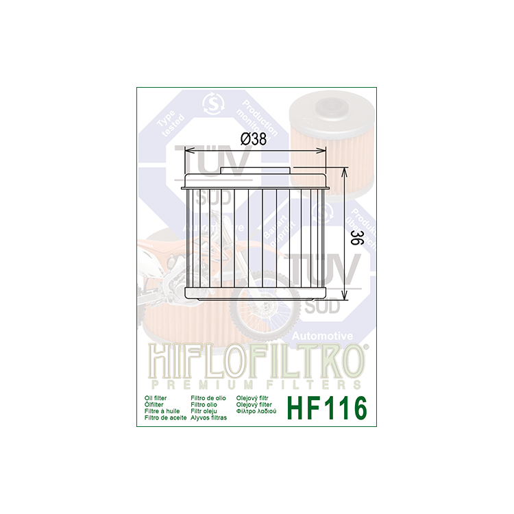 E1711600 HF116 FILTRO OLIO HONDA CRF 250/450 04 - HF116 | HIFLO FILTRO |