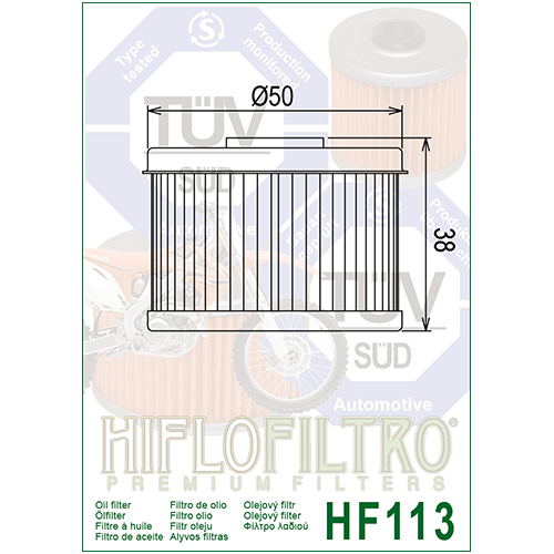 E1711300 HF113 FILTRO OLIO HONDA XL VARADERO 125V HF113 | HIFLO FILTRO |
