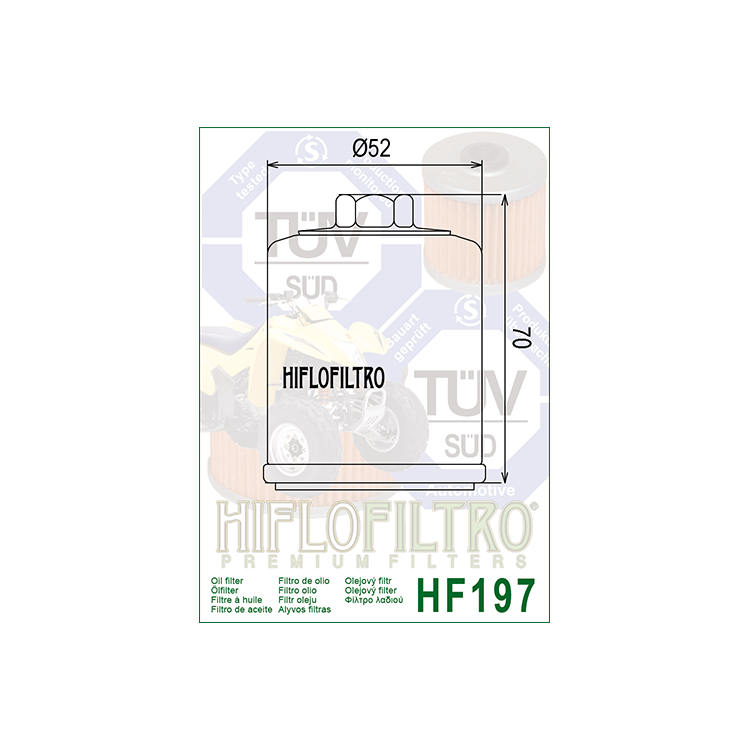 E1719700 HF197 FILTRO OLIO POLARIS PHEONIX HF197 | HIFLO FILTRO |