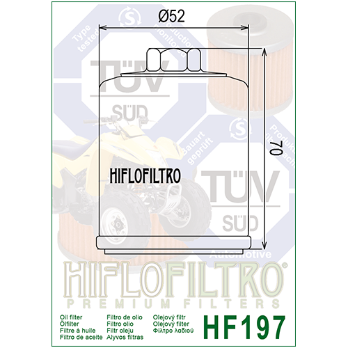 E1719700 HF197 FILTRO OLIO POLARIS PHEONIX HF197 | HIFLO FILTRO |