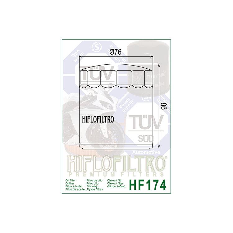 E1717400 HF174B FILTRO OLIO H.D. V - ROD NERO HF174B | HIFLO FILTRO |