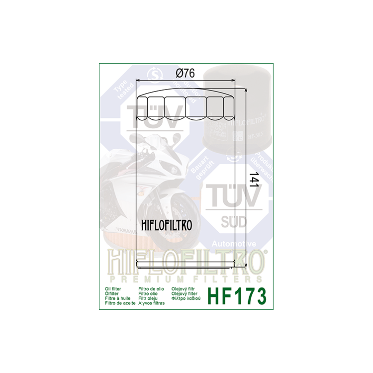 E1717301 HF173C FILTRO OLIO HARLEY DYNA 96 - 98 CROMATO HF173C | HIFLO FILTRO |