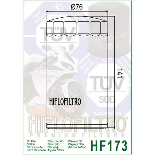 E1717301 HF173C FILTRO OLIO HARLEY DYNA 96 - 98 CROMATO HF173C | HIFLO FILTRO |