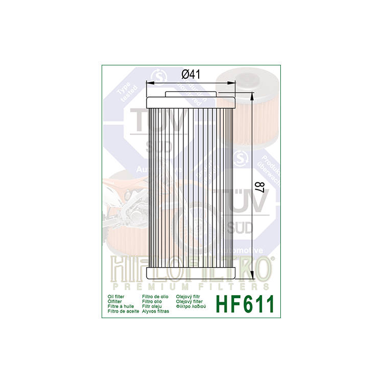 E1761100 HF611 FILTRO OLIO BMW G450X 09 - HF611 | HIFLO FILTRO |