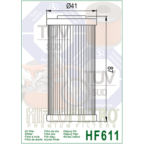 E1761100 HF611 FILTRO OLIO BMW G450X 09 - HF611 | HIFLO FILTRO |