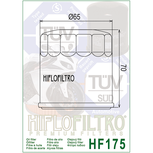 E1717500 HF175 FILTRO OLIO H.D. STREET 15 - 16 HF175 | HIFLO FILTRO |