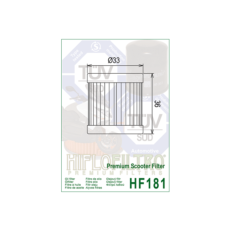 E1718100 HF181 FILTRO OLIO ET4 - LIBERTY - SFERA +PREMIUM SCOOTER+ HF18 | HIFLO FILTRO |