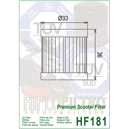 E1718100 HF181 FILTRO OLIO ET4 - LIBERTY - SFERA +PREMIUM SCOOTER+ HF18 | HIFLO FILTRO |