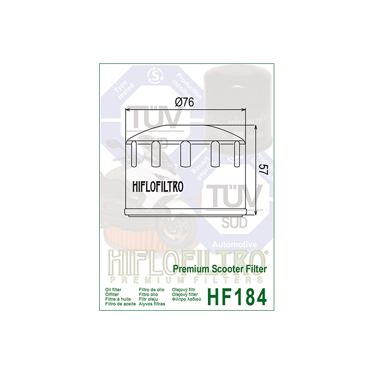 E1718400 HF184 FILTRO OLIO MOT.MASTER 500 +PREMIUM SCOOTER+ HF184 | HIFLO FILTRO |