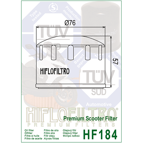 E1718400 HF184 FILTRO OLIO MOT.MASTER 500 +PREMIUM SCOOTER+ HF184 | HIFLO FILTRO |