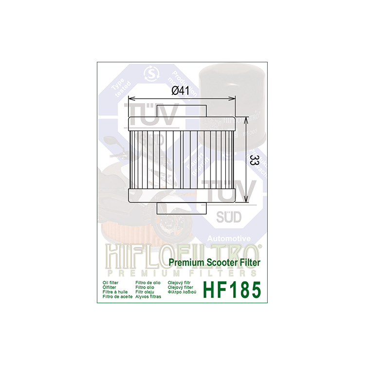 E1718500 HF185 FILTRO OLIO LEONARDO 125,SCARA BEO 200 +PREMIUM SCOOTER+ | HIFLO FILTRO |