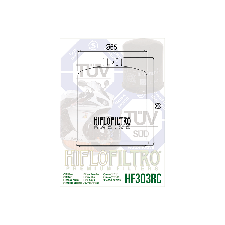 HF303RC FILTRO OLIO RACING HONDA CBR 600 - 00 NERO HF303RC | HIFLO FILTRO |  E1730305