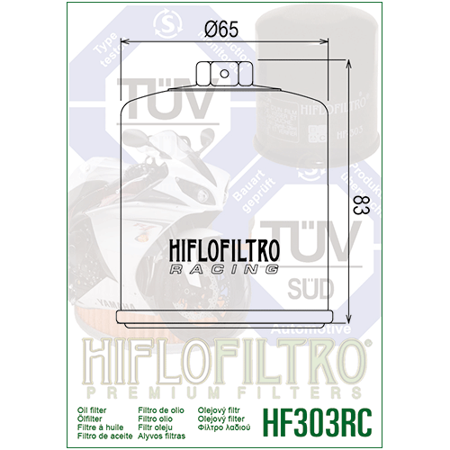 HF303RC FILTRO OLIO RACING HONDA CBR 600 - 00 NERO HF303RC | HIFLO FILTRO |  E1730305