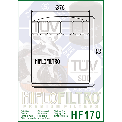 E1717001 HF170C FILTRO OLIO HARLEY 883 CROMATO HF170C | HIFLO FILTRO |