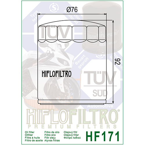 E1717105 HF171B FILTRO OLIO HARLEY/BUELL 00 - 02 NERO HF171B | HIFLO FILTRO |