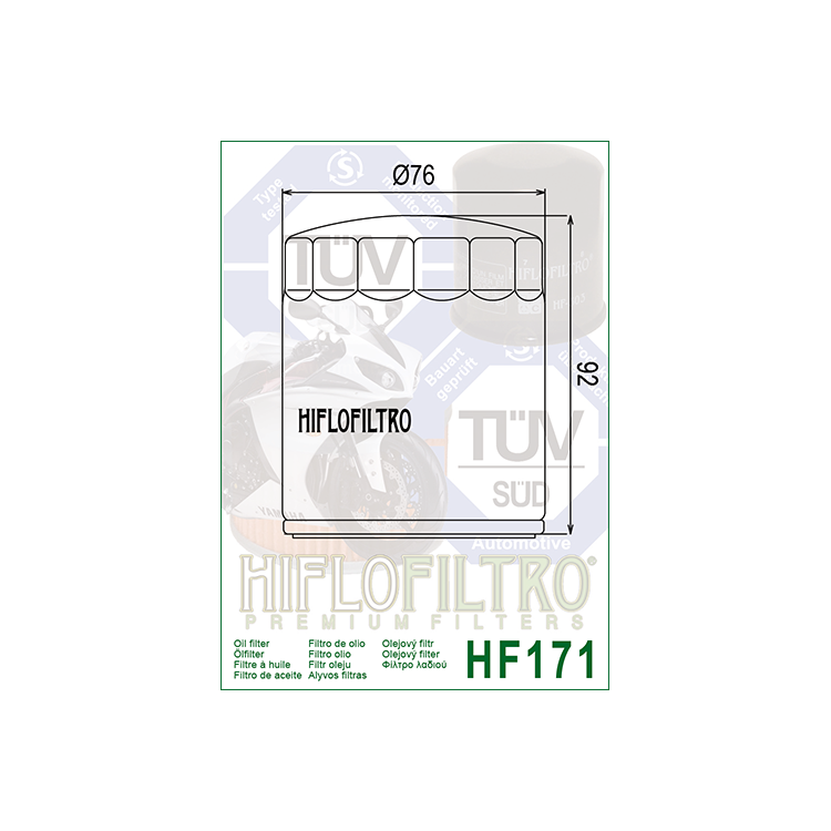 FILTRO OLIO HARLEY/BUELL 00 - 02 CROMATO HF171C | HIFLO FILTRO |  E1717101 | HF171C