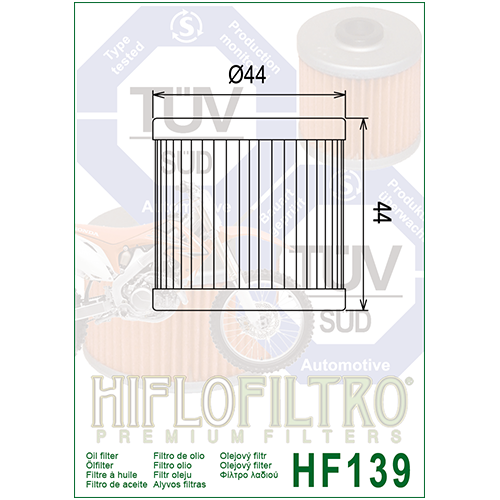 E1713900 HF139 FILTRO OLIO SUZUKI DR 400 Z S/E 00 - 02 HF139 | HIFLO FILTRO |