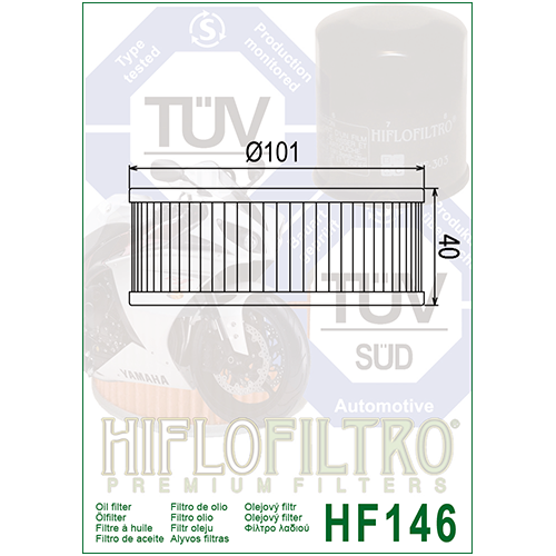 E1714600 HF146 FILTRO OLIO YAMAHA V - MAX 1200 85 - 95 HF146 | HIFLO FILTRO |