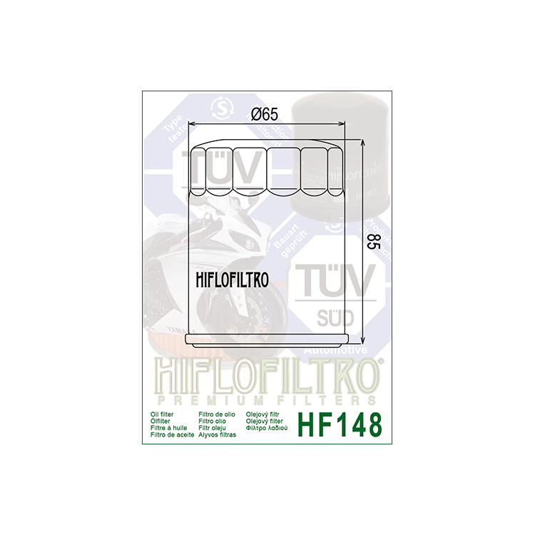 E1714800 HF148 FILTRO OLIO YAMAHA FJR 1300 01 - 02 HF148 | HIFLO FILTRO |