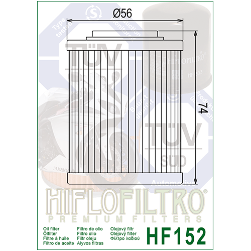 E1715200 HF152 FILTRO OLIO APRILIA RSV 1000 ETV 1000 CAPONORD HF152 | HIFLO FILTRO |