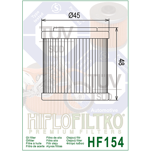 E1715400 HF154 FILTRO OLIO HUSQVARNA 630 TE/ SMS 10 - HF154 | HIFLO FILTRO |