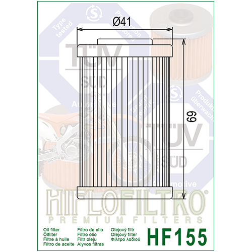 E1715500 HF155 FILTRO OLIO KTM SX/EXC 450 03 - 525 EXC 03 - HF155 | HIFLO FILTRO |