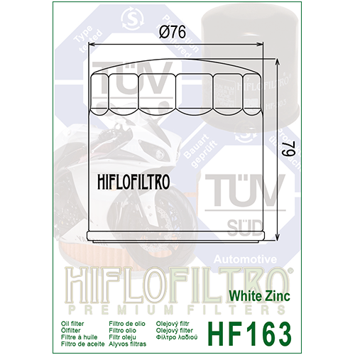 E1716300 HF163 FILTRO OLIO BMW R 850 GS 99 - GRIGIO HF163 | HIFLO FILTRO |