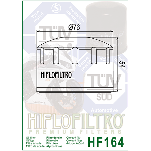E1716400 HF164 FILTRO OLIO BMW R1200GS 04 - 12 HF164 | HIFLO FILTRO |