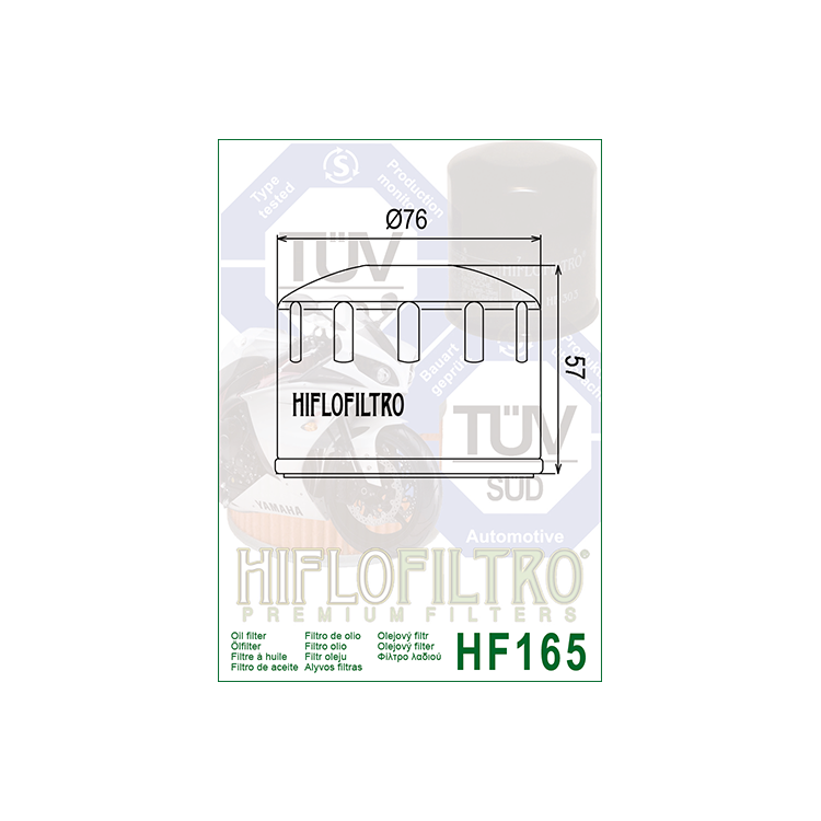 E1716500 HF165 FILTRO OLIO BMW F800S/ST 06 - 13 HF165 | HIFLO FILTRO |