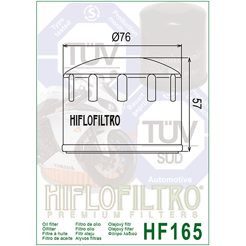 E1716500 HF165 FILTRO OLIO BMW F800S/ST 06 - 13 HF165 | HIFLO FILTRO |