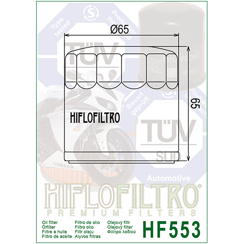 E1755300 HF553 FILTRO OLIO BENELLI TORNADO - TNT HF553 | HIFLO FILTRO |