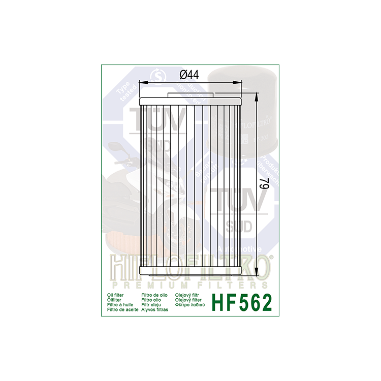 E1756200 HF562 FILTRO OLIO KYMCO DINK 125/ 200 06 - GRANDINK 125/150 H | HIFLO FILTRO |