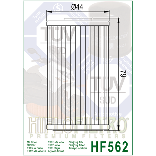 E1756200 HF562 FILTRO OLIO KYMCO DINK 125/ 200 06 - GRANDINK 125/150 H | HIFLO FILTRO |