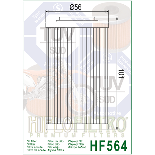 E1756400 HF564 FILTRO OLIO APRILIA RSV R 1000 04 - TUONO R 06 - HF564 | HIFLO FILTRO |