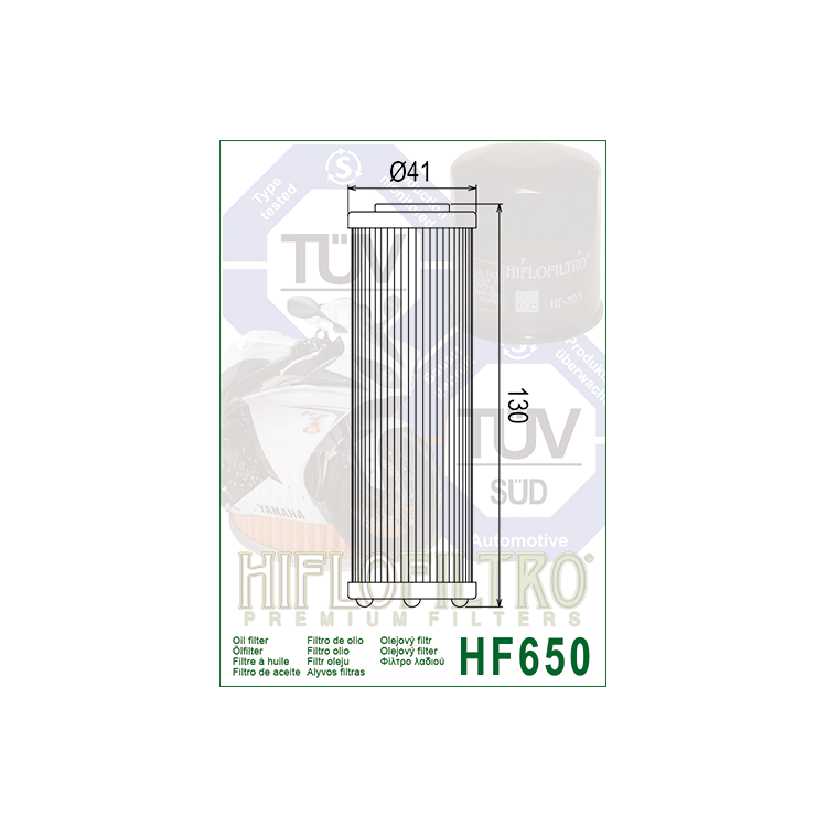 E1765000 HF650 FILTRO OLIO KTM QUAD 450 ADVEN TURE 950 03 RC8 09 - HF6 | HIFLO FILTRO |