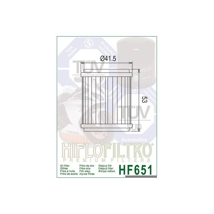 E1765100 HF651 FILTRO OLIO KTM DUKE 690 12 - HF651 | HIFLO FILTRO |